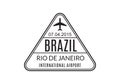 Brazil Passport stamp. Visa stamp for travel. Rio De Janeiro international airport sign. Immigration, arrival and departure symbol